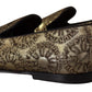 Dolce & Gabbana Gold Tone Loafers Slides Dress Shoes