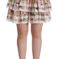 Dolce & Gabbana Elegant Lily Print Tiered A-Line Mini Skirt