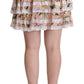 Dolce & Gabbana Elegant Lily Print Tiered A-Line Mini Skirt