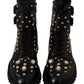 Dolce & Gabbana Black Crystal-Studded Formal Boots