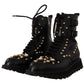 Dolce & Gabbana Black Crystal-Studded Formal Boots