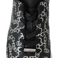 Jimmy Choo Elegant Black & Silver Leather Sneakers