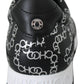 Jimmy Choo Elegant Black & Silver Leather Sneakers