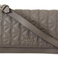 Karl Lagerfeld Elegant Grey Leather Crossbody Bag