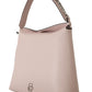 Karl Lagerfeld Elegant Mauve Chalk Leather Shoulder Bag