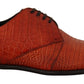 Dolce & Gabbana Exotic Orange Croc Leather Laceup Dress Shoes