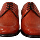 Dolce & Gabbana Exotic Orange Croc Leather Laceup Dress Shoes