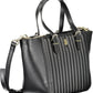 Tommy Hilfiger Chic Black Polyurethane Handbag with Contrasting Details