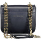 Tommy Hilfiger Chic Blue Leather Shoulder Bag with Contrasting Details