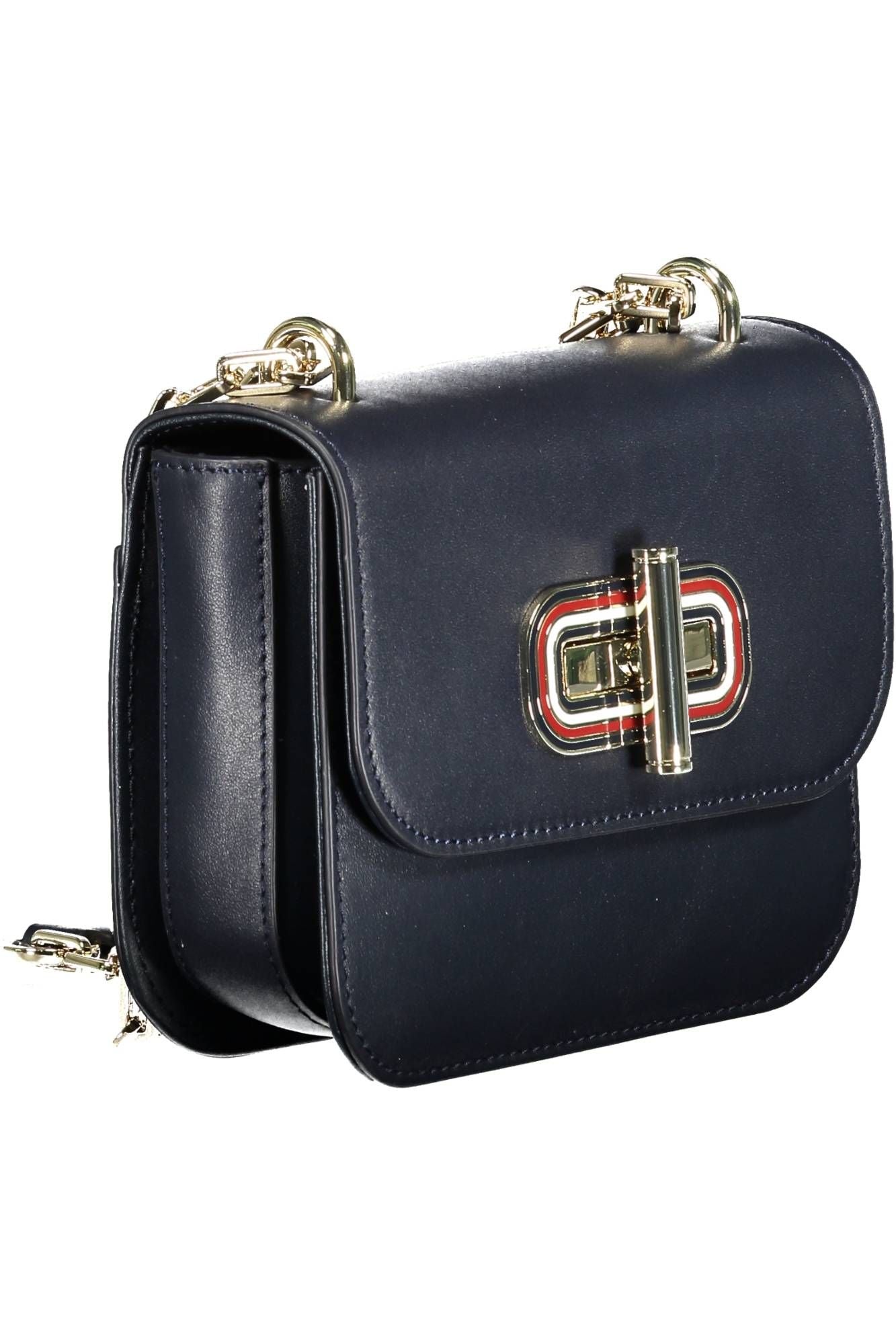 Tommy Hilfiger Chic Blue Leather Shoulder Bag with Contrasting Details