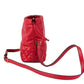 Versace Red Quilted Leather Drawstring Shoulder Bag Bucket Crossbody Handbag