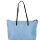 Versace Portuna Medusa Medium Cornflower Blue Nylon Leather Tote Bag Purse