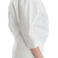 Andrea Pompilio Chic White Cotton Blend Blazer