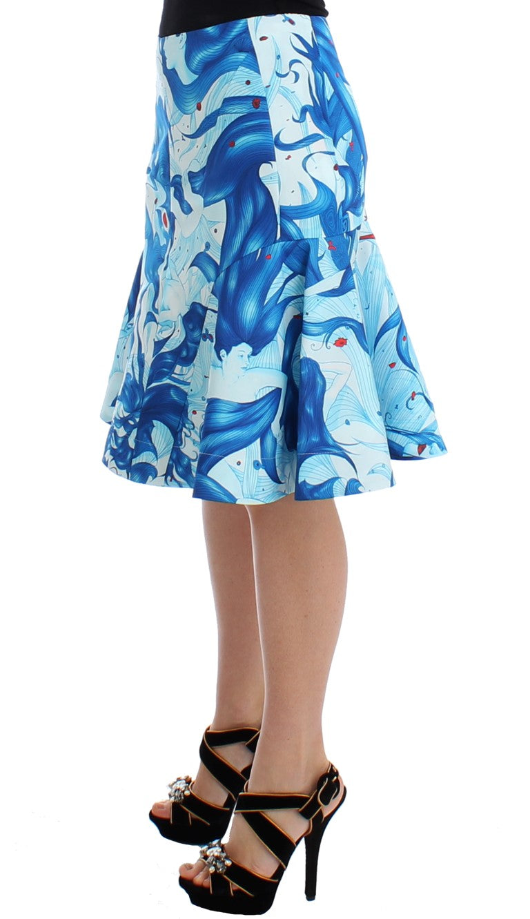 Koonhor Elegant Fresco-Print Knee-Length Skirt