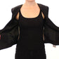 Dolce & Gabbana Elegant Silk-Blend Black Blazer with Scarf Back Detail