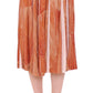 Licia Florio Orange Brown Below-Knee Chic Skirt