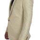 Dolce & Gabbana Sophisticated Beige Polka Dotted Blazer & Vest