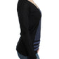 Costume National Chic Striped V-Neck Wool Blend Sweater