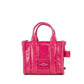 Marc Jacobs The Shiny Crinkle Micro Tote Magenta Leather Crossbody Bag Handbag