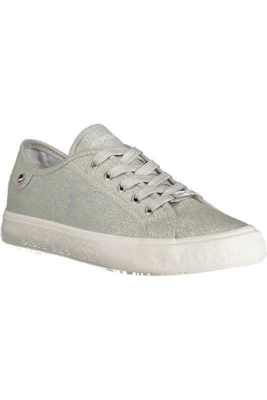 U.S. POLO ASSN. Silver Lace-up Sporty Sneakers for Modern Women