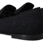 Dolce & Gabbana Elegant Jacquard Black Loafers Slide On Flats