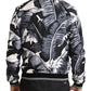 Dolce & Gabbana Elegant Banana Leaf Print Silk Bomber Jacket