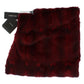 Dolce & Gabbana Luxurious Bordeaux Fur Hooded Scarf Wrap