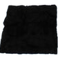 Dolce & Gabbana Chic Black Weasel Fur Hooded Scarf Wrap