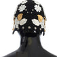 Dolce & Gabbana Elegant Black Floral Wool Cloche Hat