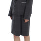 BENCIVENGA Elegant Gray Checkered Sheath Suit Set