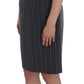 BENCIVENGA Elegant Gray Striped Dress & Blazer Suit Set