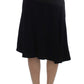 Exte Chic Black and Blue Cotton Blend Skirt