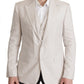 Dolce & Gabbana Elegant Light Gray Silk Blend Suit Jacket Set