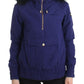 GF Ferre Chic Blue K-Way Jacket with Faux Fur Accent