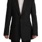 Dolce & Gabbana Elegant Slim Black Wool Blazer Jacket