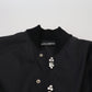 Dolce & Gabbana Elegant Black Crystal-Embellished Bomber Jacket