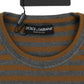Dolce & Gabbana Yellow & Gray Striped Oversized Sweater