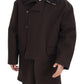 Dolce & Gabbana Elegant Dark Brown Shearling Coat Jacket