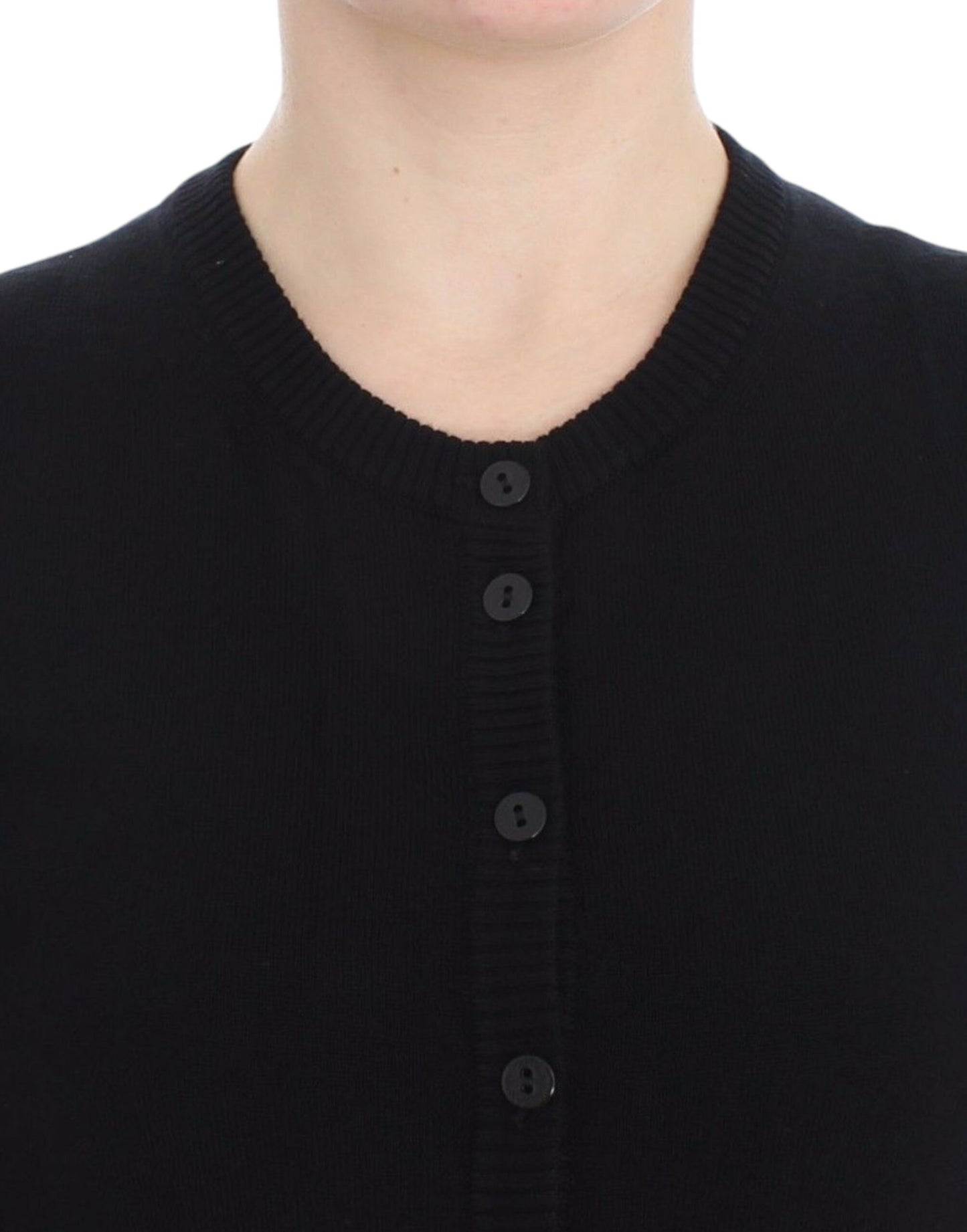 Dolce & Gabbana Elegant Black Wool Cardigan Sweater