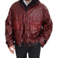 Dolce & Gabbana Elegant Bordeaux Full Zip Hooded Jacket