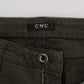 Costume National Chic Slim Fit Green Cotton Jeans