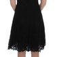 Dolce & Gabbana Elegant Black Floral Lace Knee-Length Dress