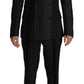 Dolce & Gabbana Elegant Black Striped Slim Fit Two-Piece Suit