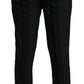 Dolce & Gabbana Elegant Black Striped Slim Fit Two-Piece Suit