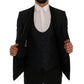 Dolce & Gabbana Elegant Blue & Black Slim Fit Suit Ensemble