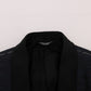 Dolce & Gabbana Elegant Blue & Black Slim Fit Suit Ensemble