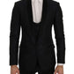 Dolce & Gabbana Elegant Blue & Black Slim Fit Suit Ensemble