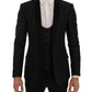 Dolce & Gabbana Elegant Blue & Black Slim Fit Suit Ensemble