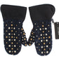 Dolce & Gabbana Chic Gray Wool & Shearling Gloves with Studded Details