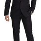 Dolce & Gabbana Elegant Black Three-Piece Wool Blend Suit